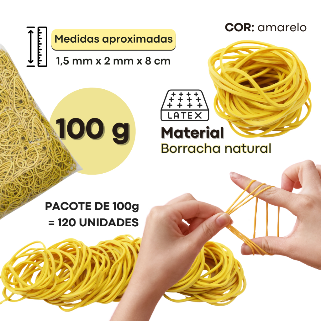 Gominha Elastica Elastico P/ Dinheiro Super Resistente 120 Und