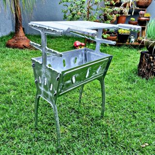 Churrasqueira desmontável 81 cm alumínio batido grosso em Oferta na Shopee
