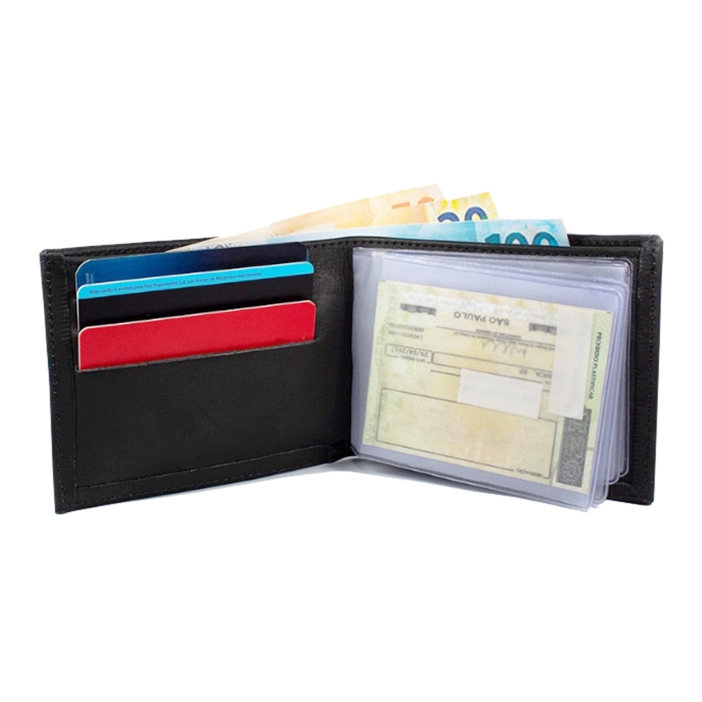 Carteira Tradicional Masculina Horizontal Porta Cartões / Documentos