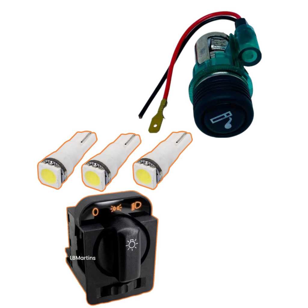 Lampada led T5 Painel 12v GM Corsa Wind Para Ar Condicionado e botão do farol