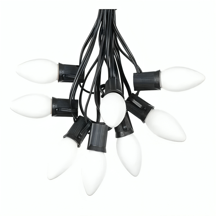 Pisca Cordão Varal 12 Bolinha Ou 12 Gotas De Luz Led 110v Fio Preto Led Amarelo 9 Modos