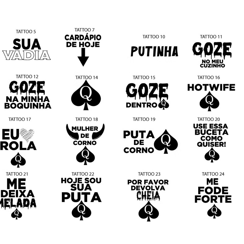 Tatuagens Temporárias Íntima | Depilação | Sedução | Cuckold Hotwife UNIDADE