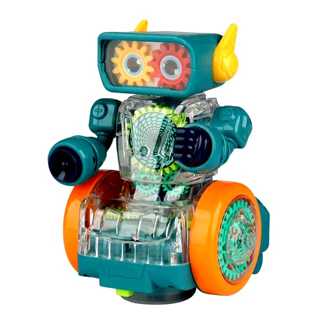Brinquedo robô com luzes e engrenagens em Oferta na Shopee
