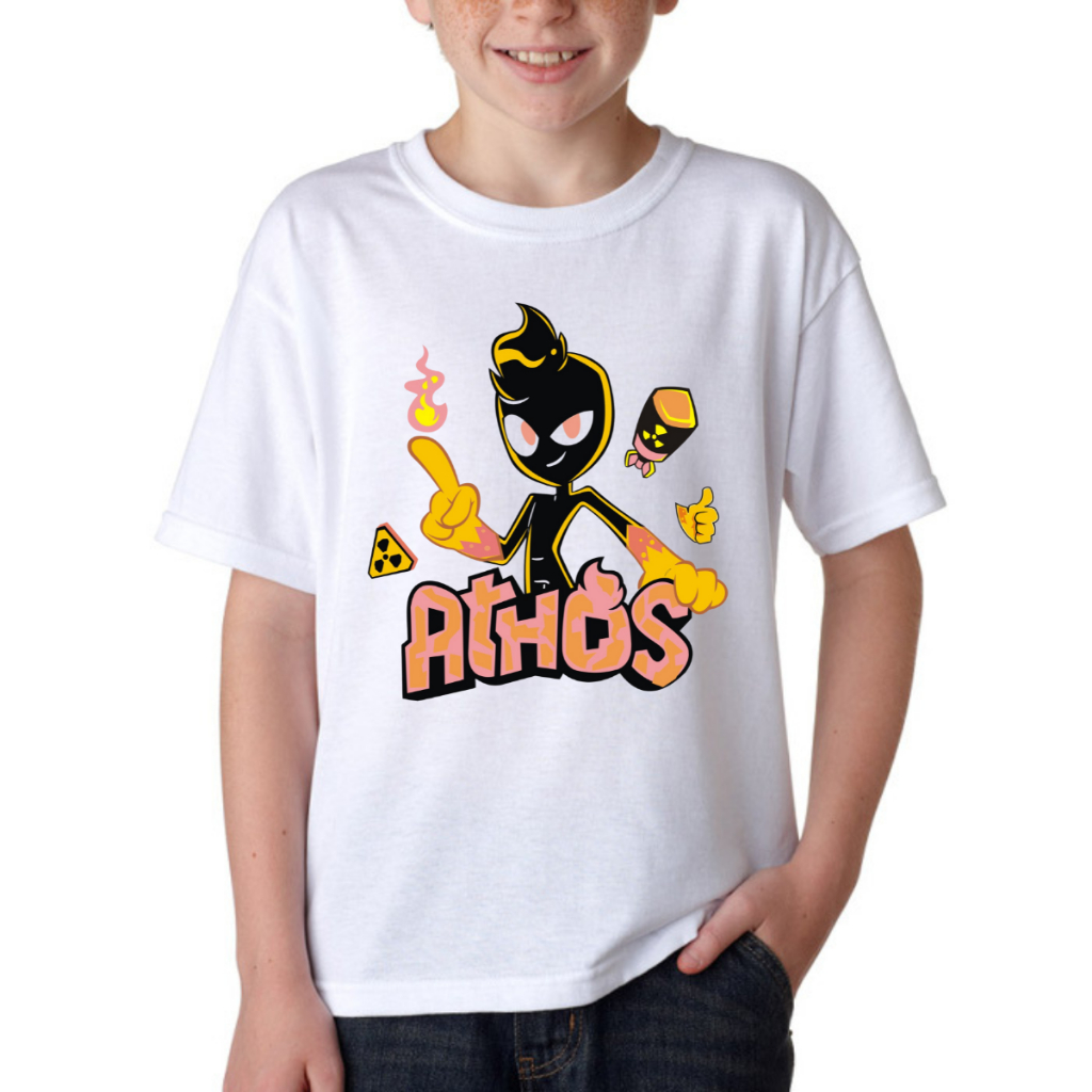 Camiseta Athos Infantil Youtuber Craft Jogo Game Juvenil Criança Presente Festa Aniversario Natal Show Rapone Haas