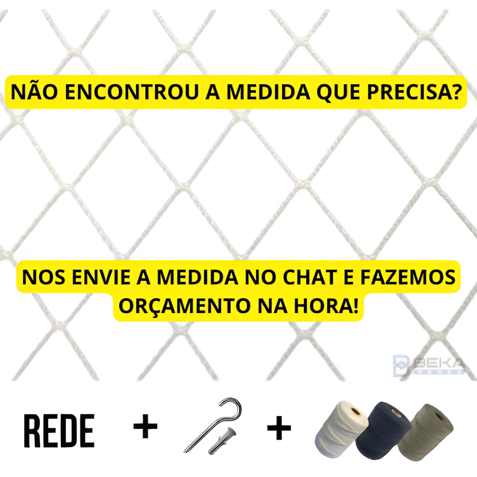 Kit 2,00x5,00 Completo Rede Tela De Proteção Para Sacadas Janelas Gatos