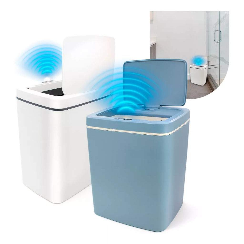 Lixeira Automática Touch de 14 Litros Cesto de Lixo Sensor de Movimento e Bateria Duradoura Abre e Fecha