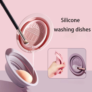 Tigela Dobrável de Silicone Para Limpeza Eficiente de Pincéis e Esponjas de Maquiagem – F…