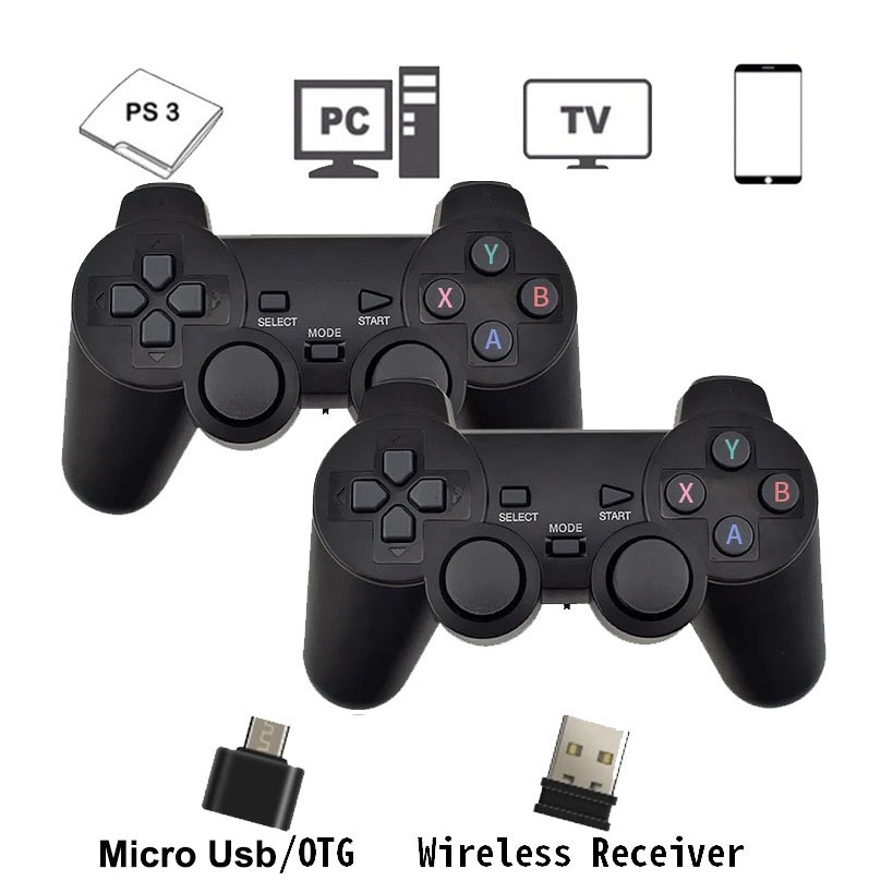 Controle Ps3 Sem Fio 2.4G Adaptador Compatível Com Telefones/Tablets/Caixas de TV/Tvs Android Phone—Com conversor