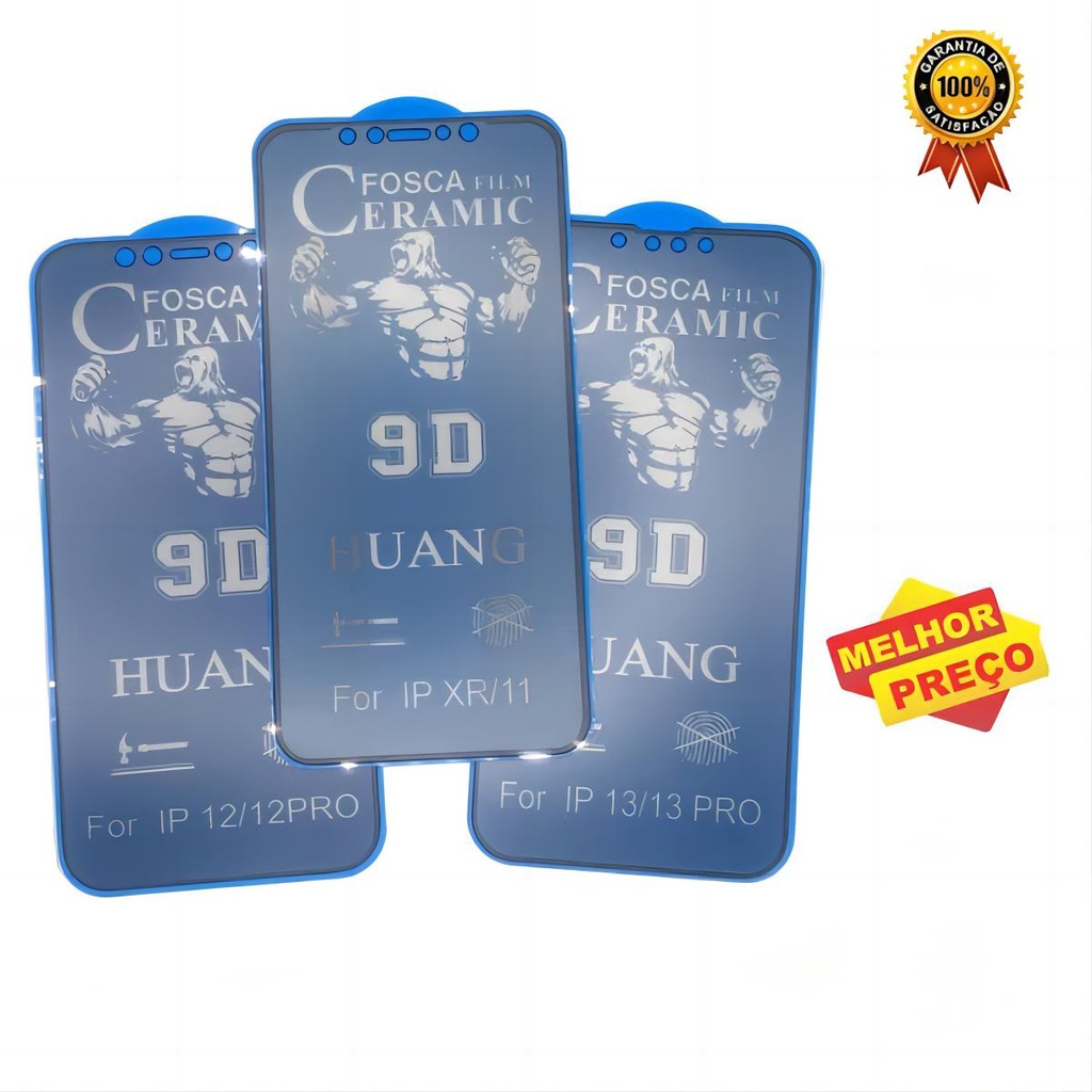 Kit de Película Privativa Hidrogel Matte Anti-Spy Fosca Cerâmica Flexível 9d Gel P/ Todos Iphones