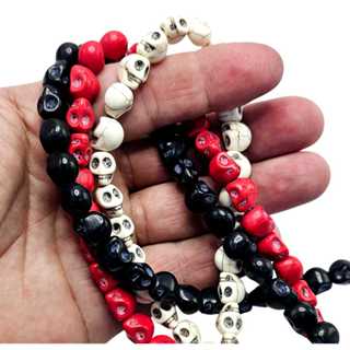 Fio de Caveira 10mm Aprox. 37 peças com Furo Passante - em Oferta na Shopee