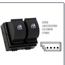 INTERRUPTOR DO VIDRO ELETRICO DUPLO FIAT GRAND SIENA 12/ IDEA 06/ PALIO WEEKEND/ SIENA/ STRADA 04/ PUNTO 08/ LINEA 09/ 4