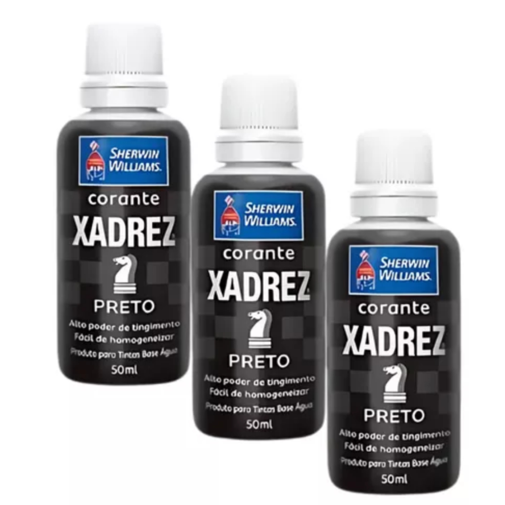 Corante Xadrez Líquido Preto Bisnaga 50ml 3 Unidades em Oferta na Shopee