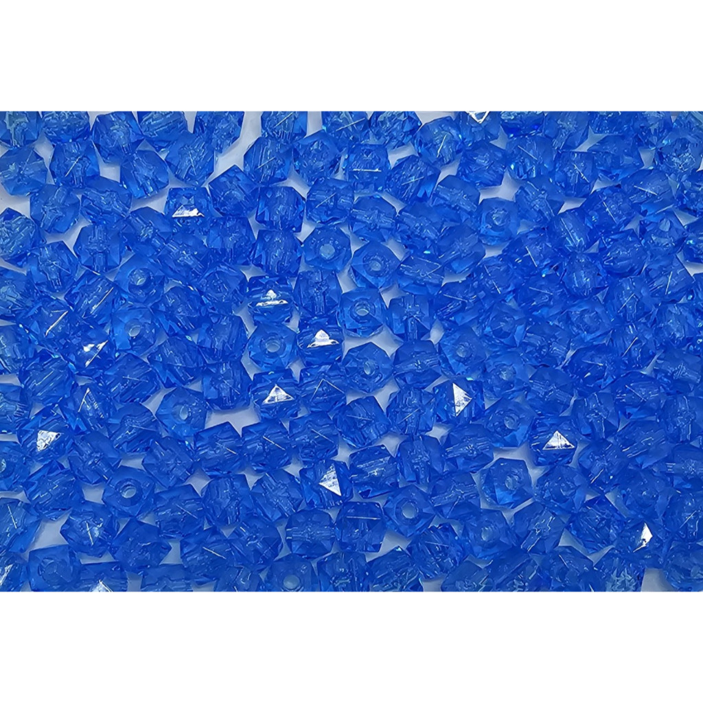 Pedraria miçanga cristal cubo quadrado dadinho acrilico 8mm, 500g Cores Transparente artesanato