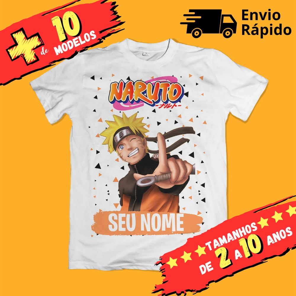 Camiseta Infantil Unissex Naruto Personalizada com nome (Opcional) 11 MODELOS
