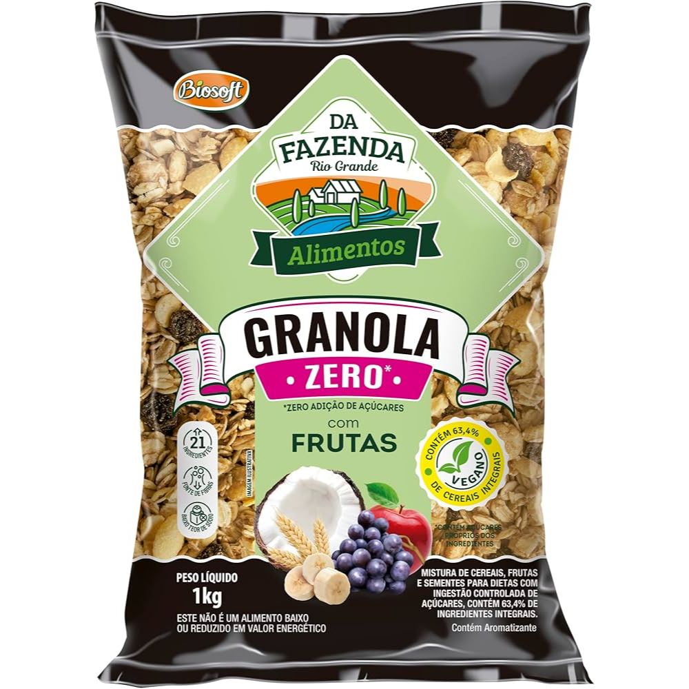 GRANOLA FRUTAS ZERO 1 KG BIOSOFT em Oferta na Shopee