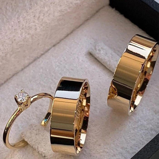 Par Aliança Moeda Antiga Casamento Noivado Reta 6MM + Anel Solitário e Gravação em Oferta na Shopee