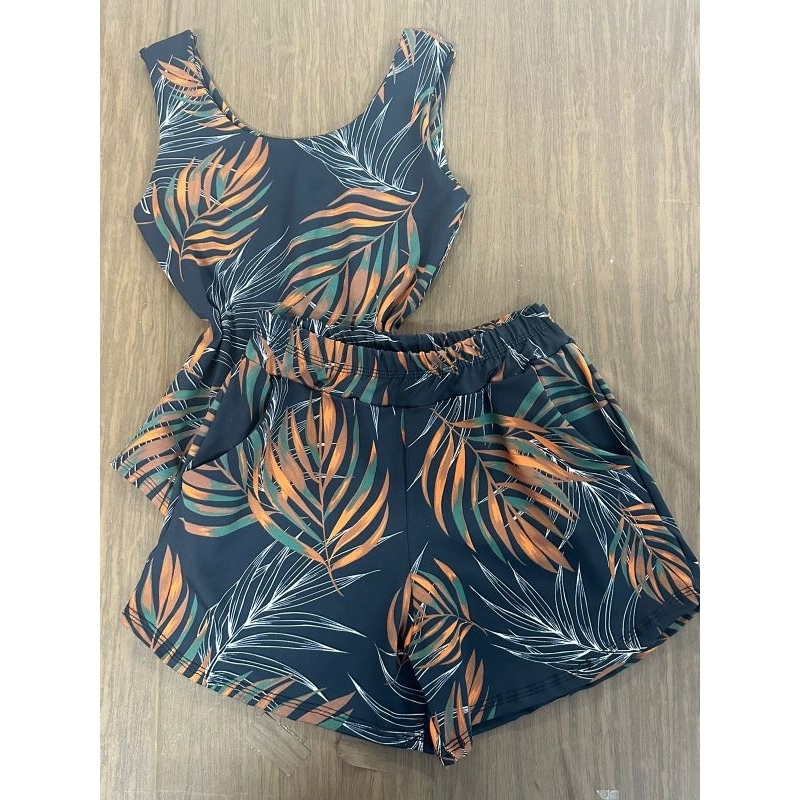 Conjunto Maiô com shorts Para piscina Praia dia a dia Bory suplex Grosso 36 ao 52 lindas estampas
