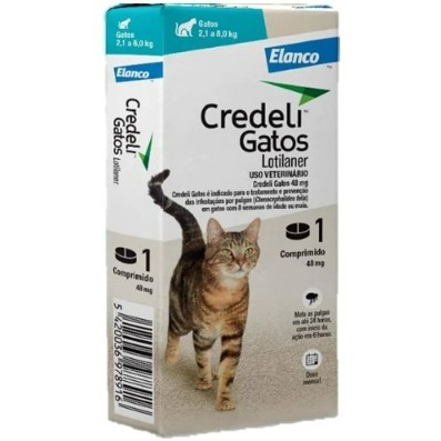 Credeli Gatos 48mg Antipulgas para Gatos de 2,1 a 8kg 1 Comprimido Elanco