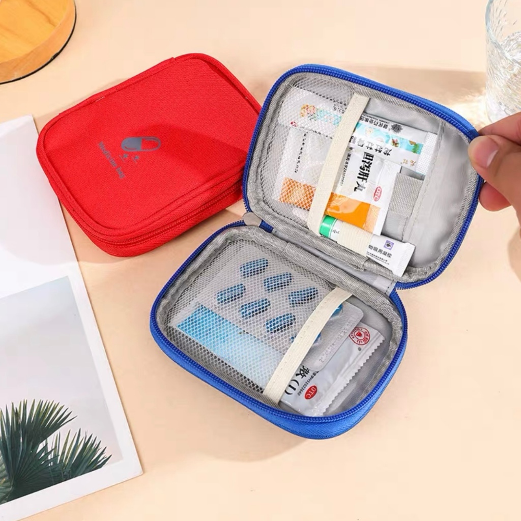 Médica De Primeiros Socorros Portátil Viagem Mini Medicina Saco De Armazenamento De Emergência em Oferta na Shopee
