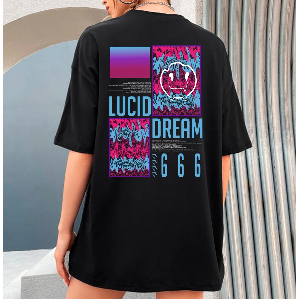 Camiseta Premium Basica Slim Desenhos Costas Confortavel Estilosa Colorido Feminina Algodao 30.1