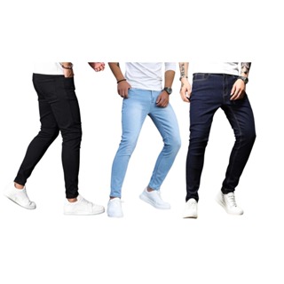 Kit calças jeans skinny algodão básica para qualquer ocasião corte moderno linha Premium em Oferta na Shopee