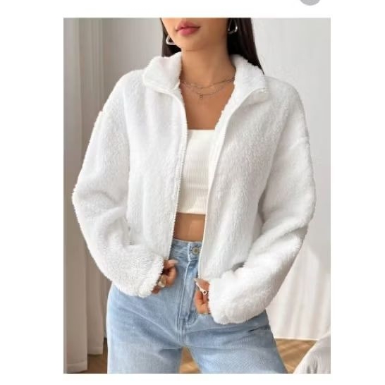 casaco tedy com ziper , quentinha, estilo e tedencia..