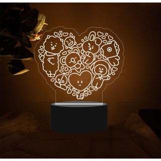 LUMINÁRIA BTS  - ABAJUR LED 7 CORES - ARMY - BT21 - KPOP em Oferta na Shopee