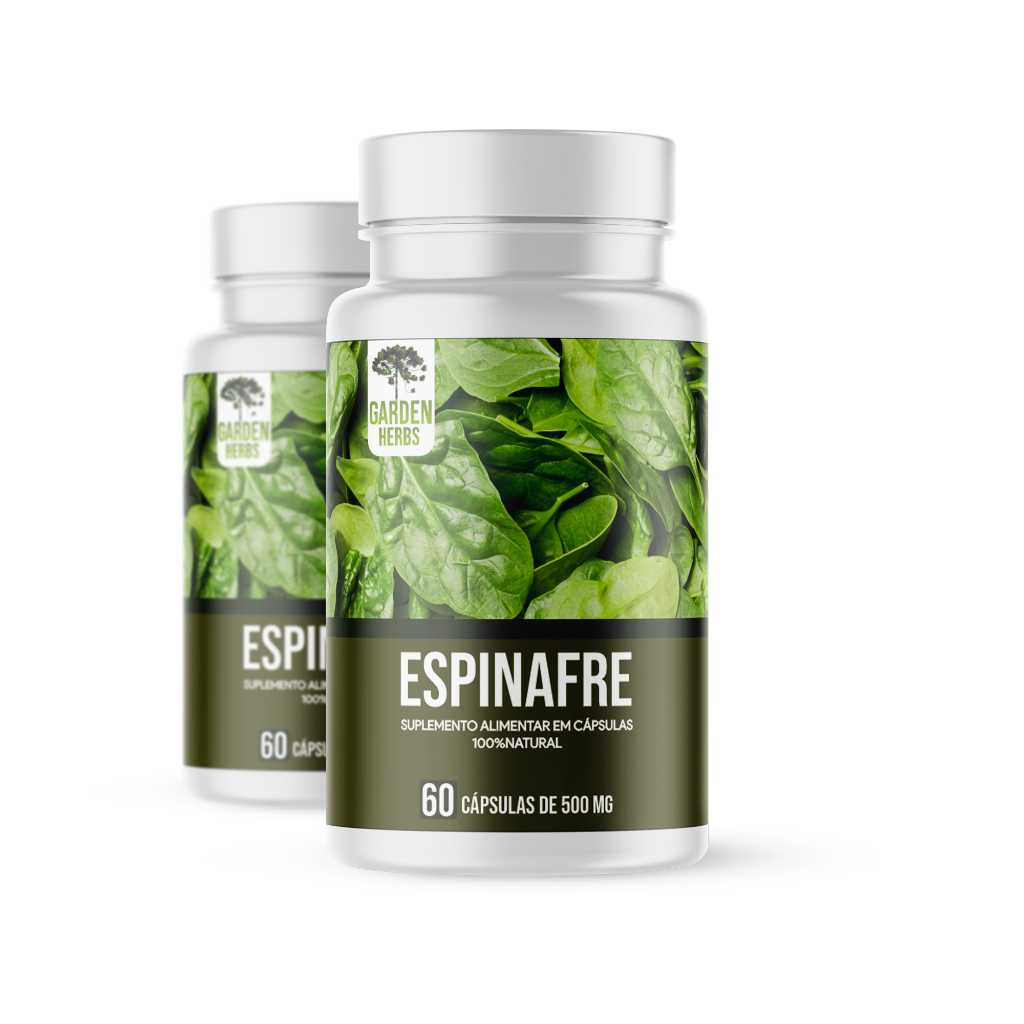 Espinafre (Extrato 100%Puro) 500 Mg - 60 cápsulas - Kit 2 unidades