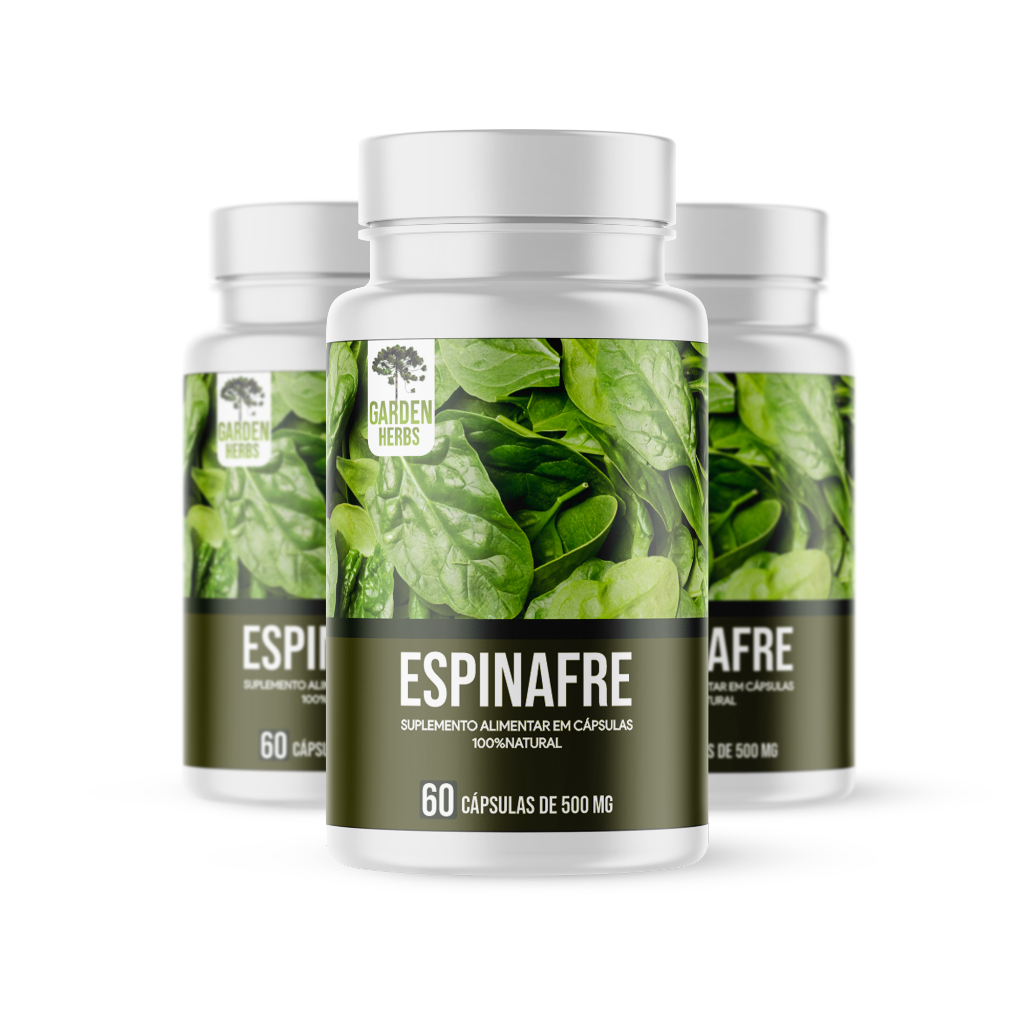 Espinafre (Extrato 100%Puro) 500 Mg - 60 cápsulas - Kit 3 unidades