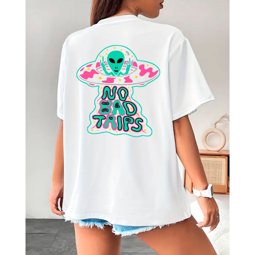 Camiseta Blusao Premium Alien Trip Confortavel Estilosa Moda Feminina 30.1 Slim Basica