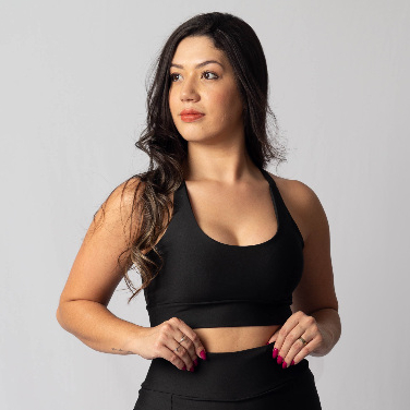 Top Fitness Feminino Alta Sustentação Forro Duplo Suplex Treinos Caminhada em Oferta na Shopee