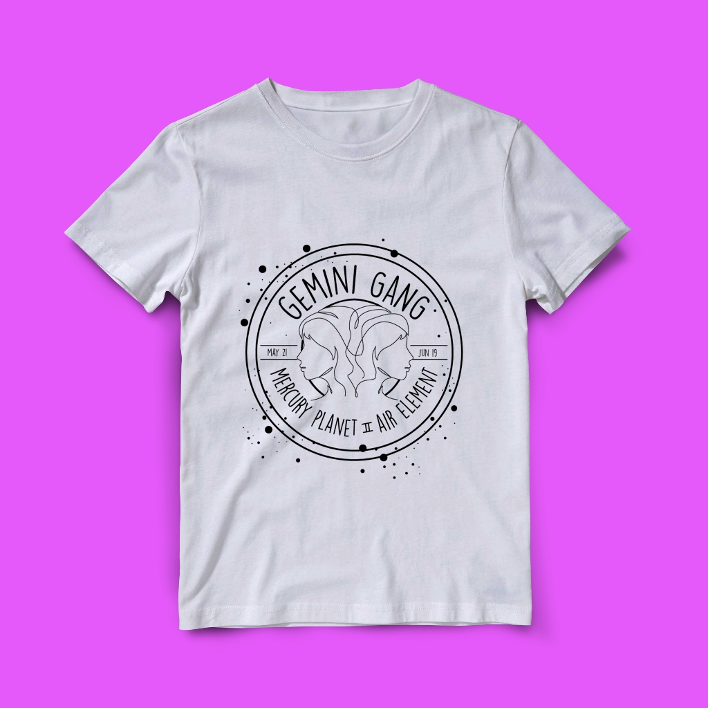 Camiseta Gêmeos (Horóscopo/Signos) de Algodão Unissex