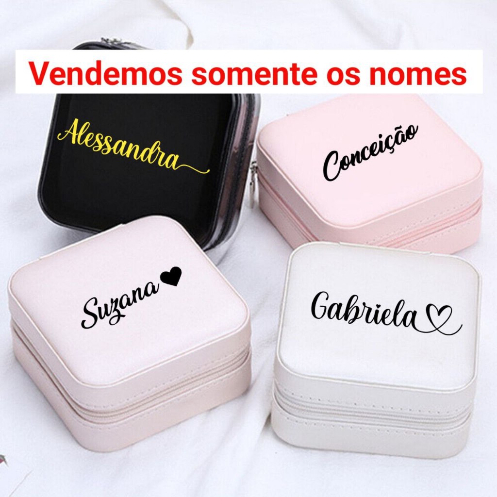 Adesivo Nomes Personalizados kits 80 e 100 nomes TERMOCOLANTE para Porta Joias.