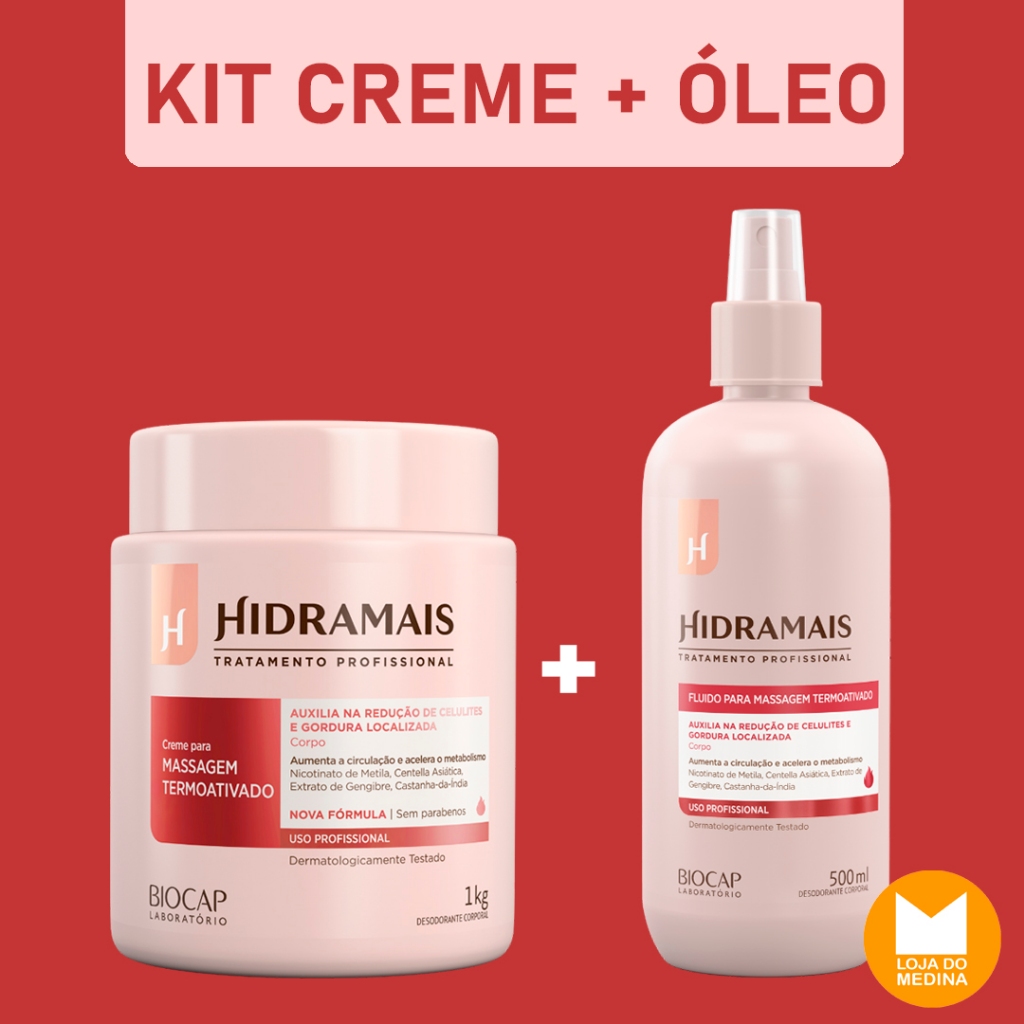 Kit Termoativado - Creme + Fluído Massagem - Hidramais em Oferta na Shopee