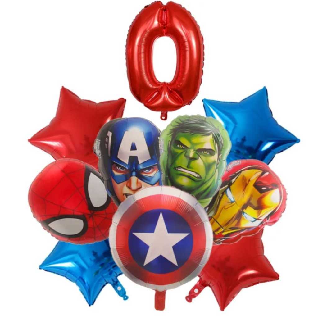 KIT BALÕES METALIZADOS VINGADORES  MARVEL em Oferta na Shopee