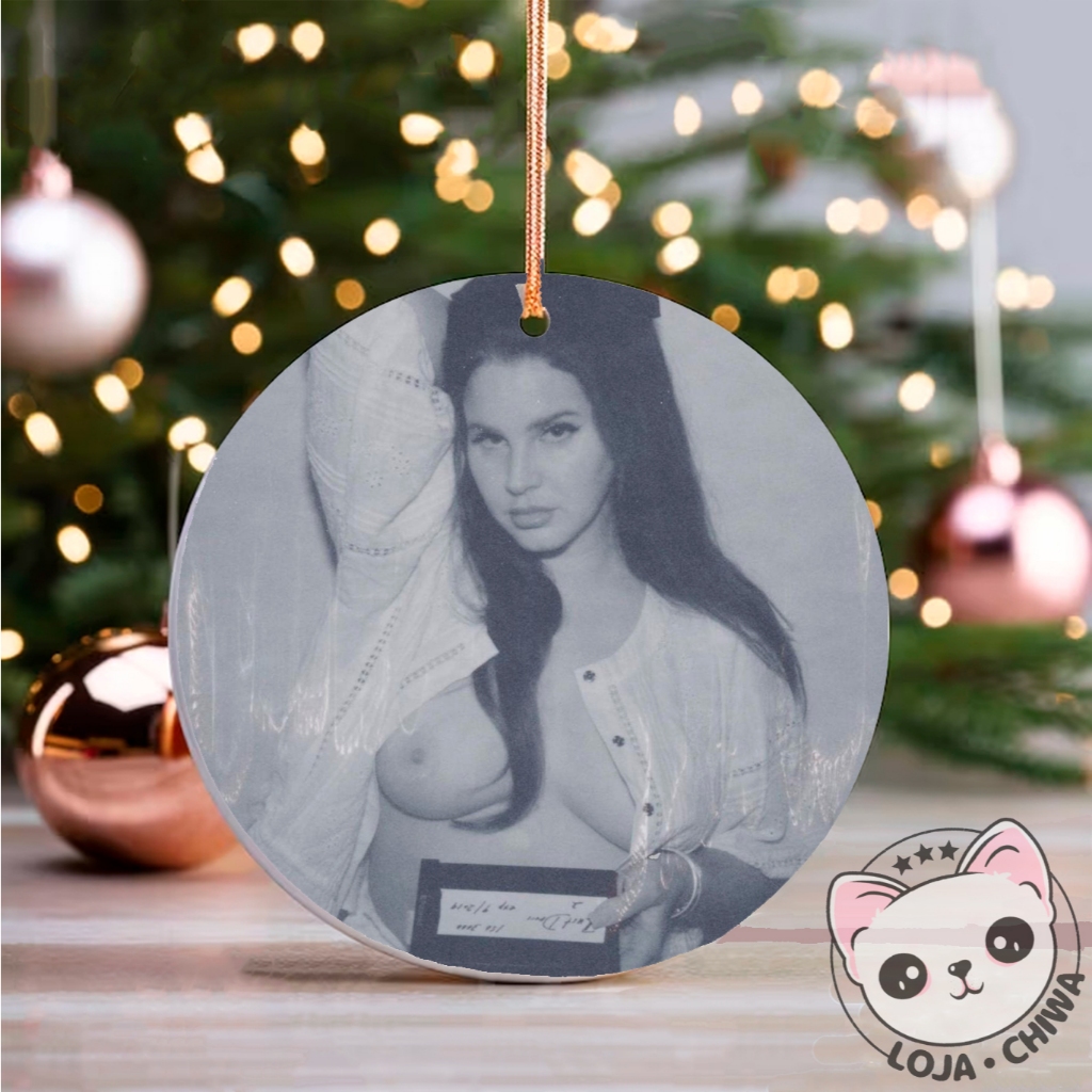 Enfeite de Natal  Lana del Rey Ocean Boulevard Merry Christmas Ornamento Festas em Madeira