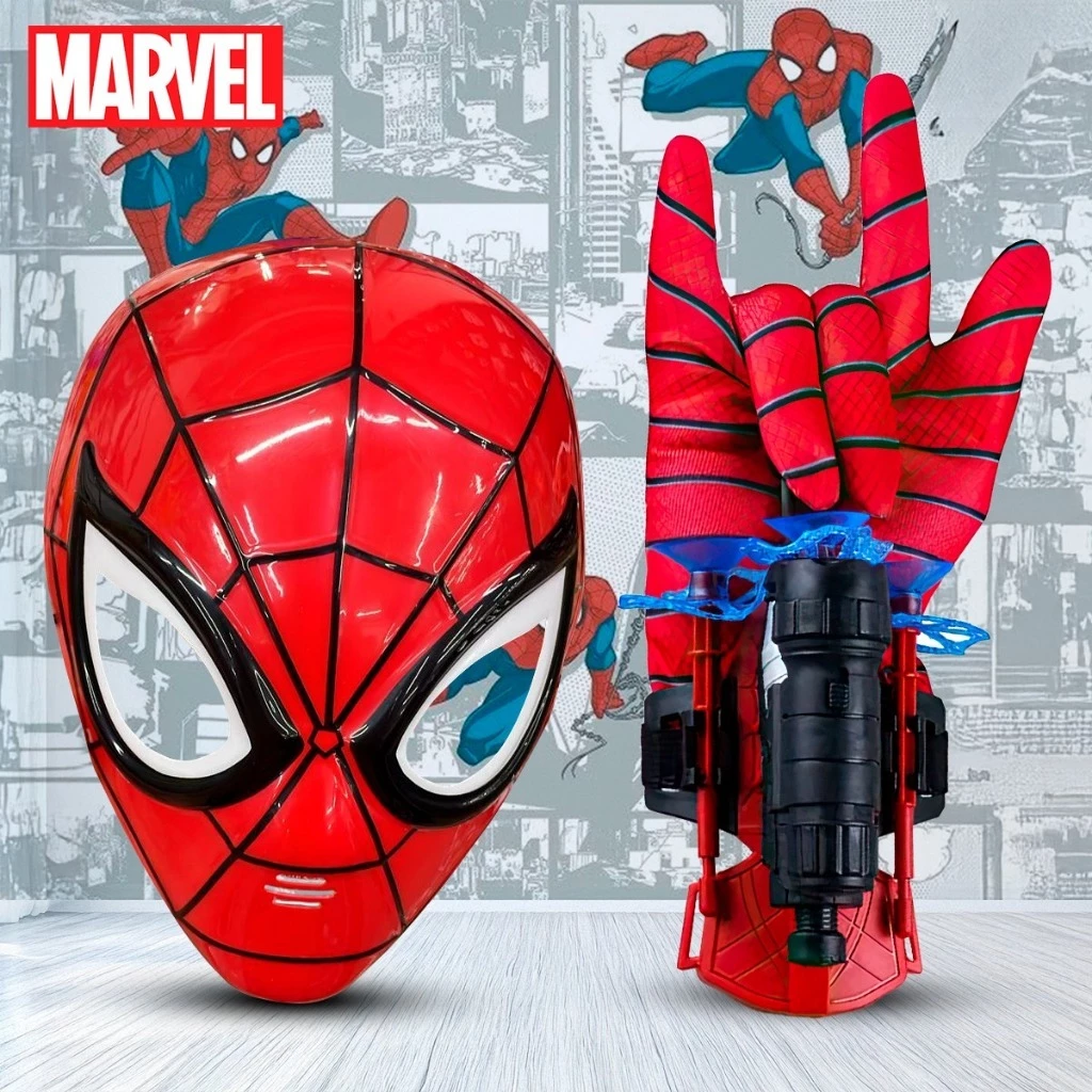 Mascara Homem Aranha + Luva  Lança Teia Dardos Brinquedo Presente Dia Das Crianças Aniversario — imagem 1