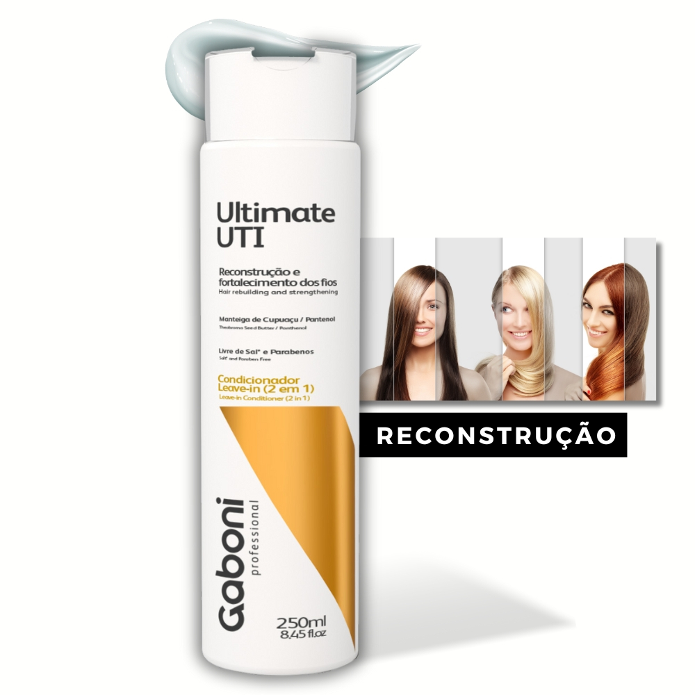 Condicionador Leave-in (2 em 1) Reconstrução Intensa Ultimate UTI 250ml Gaboni Professional em Oferta na Shopee