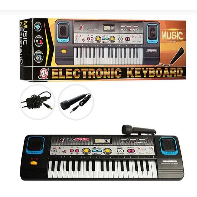 Teclado Elétrico Musical Infantil Com Microfone E Fonte.