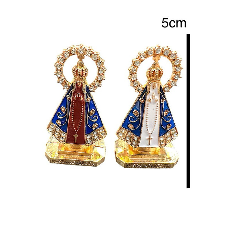 Imagem de Nossa Senhora Aparecida Dupla face para carro, imagem de nossa senhora em metal auto colante.