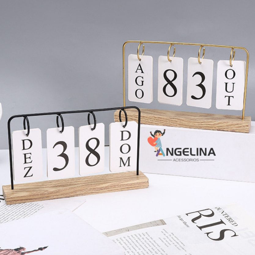 Calendario Decorativo Permanente De Madeira Decoração em Oferta na Shopee