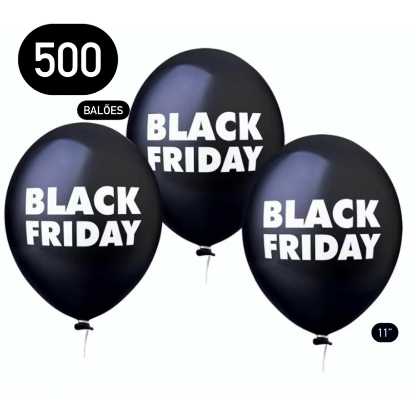 100~500 Balão Escrito BLACK FRIDAY Bexiga Black Friday Decoração para Lojas (CHOCO)