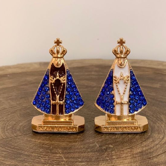 Imagem Nossa Senhora Aparecida com Strass Para Painel de Carro Santuário Nacional