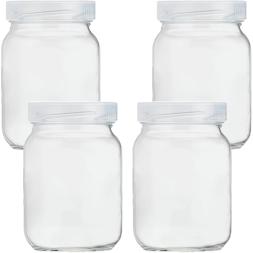 Kit 4 Potes de Vidro 200ml Armazenar Leite Materno Papinha Doce
