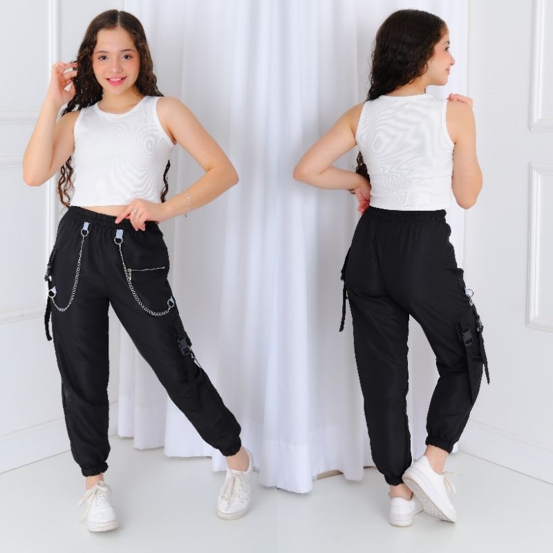calça feminina juvenil jogger cargo tactel 4 bolsos calça juvenil unisex em Oferta na Shopee