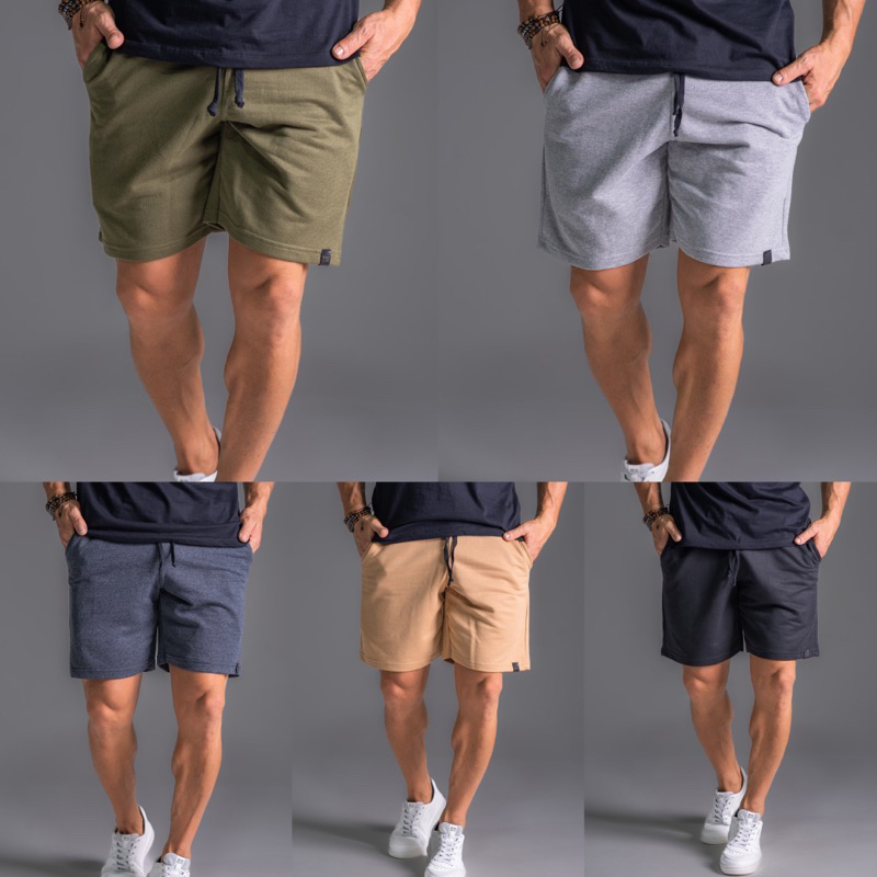 Kit 5 Bermuda de Moletom Masculina Shorts Com Amarração e Elástico Academia Treino/Casual.