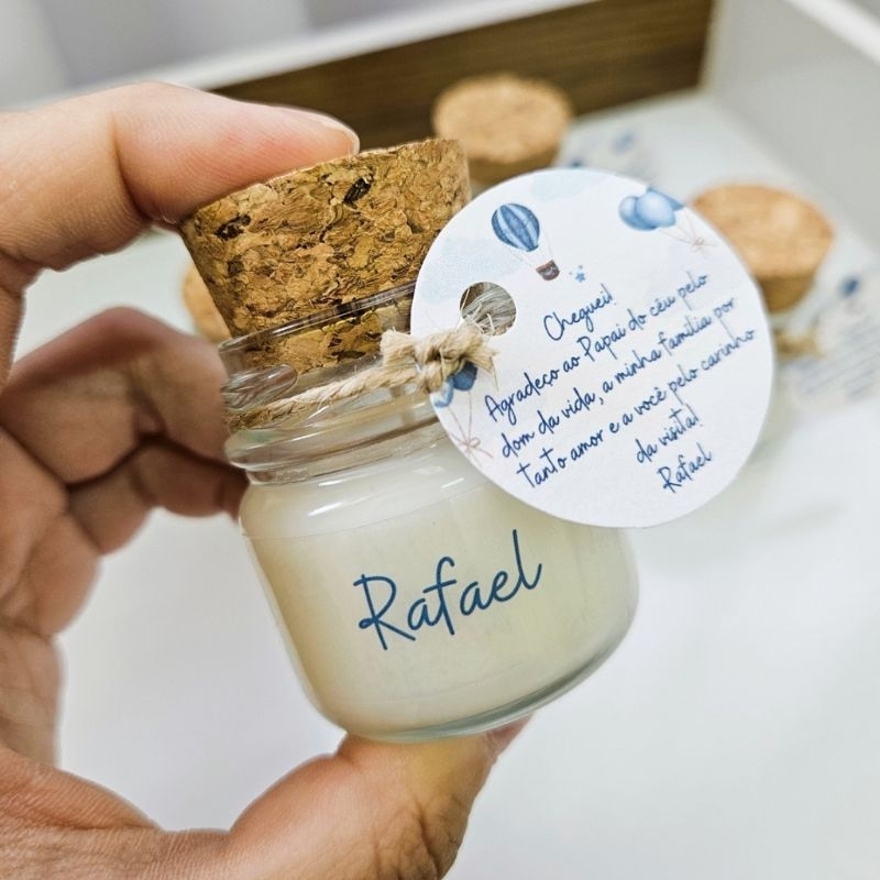 Vela aromática 30g personalizada, lembrancinha batizado, casamento, aniversário, maternidade, corporativo