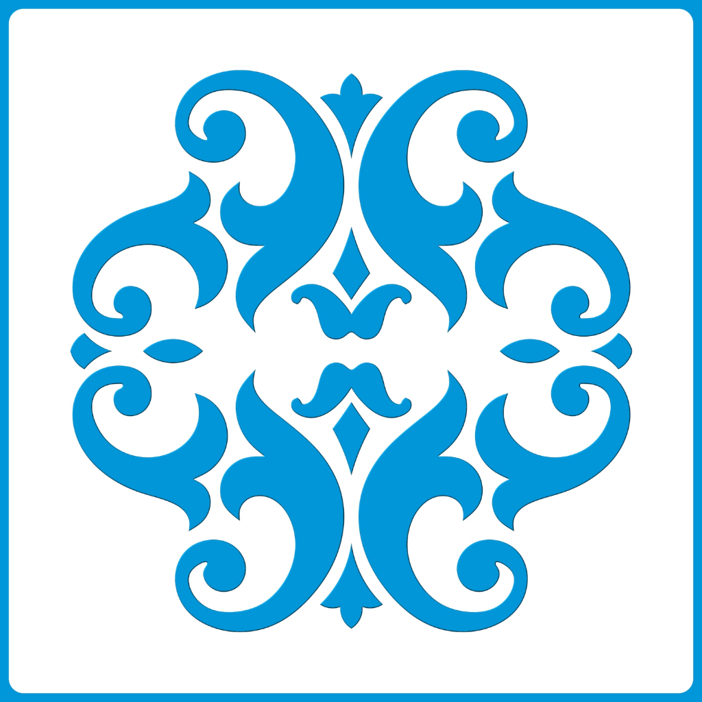 Stencil 12 X 12 Azulejo Portugues Molde Vazado Pintura Tecido Mdf Madeira Parede Camiseta Pano Prato