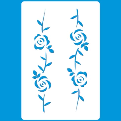 Stencil 8 X 12 Arranjo Rosinhas Molde Vazado Pintura Tecido Mdf Madeira Parede Camiseta Pano Prato