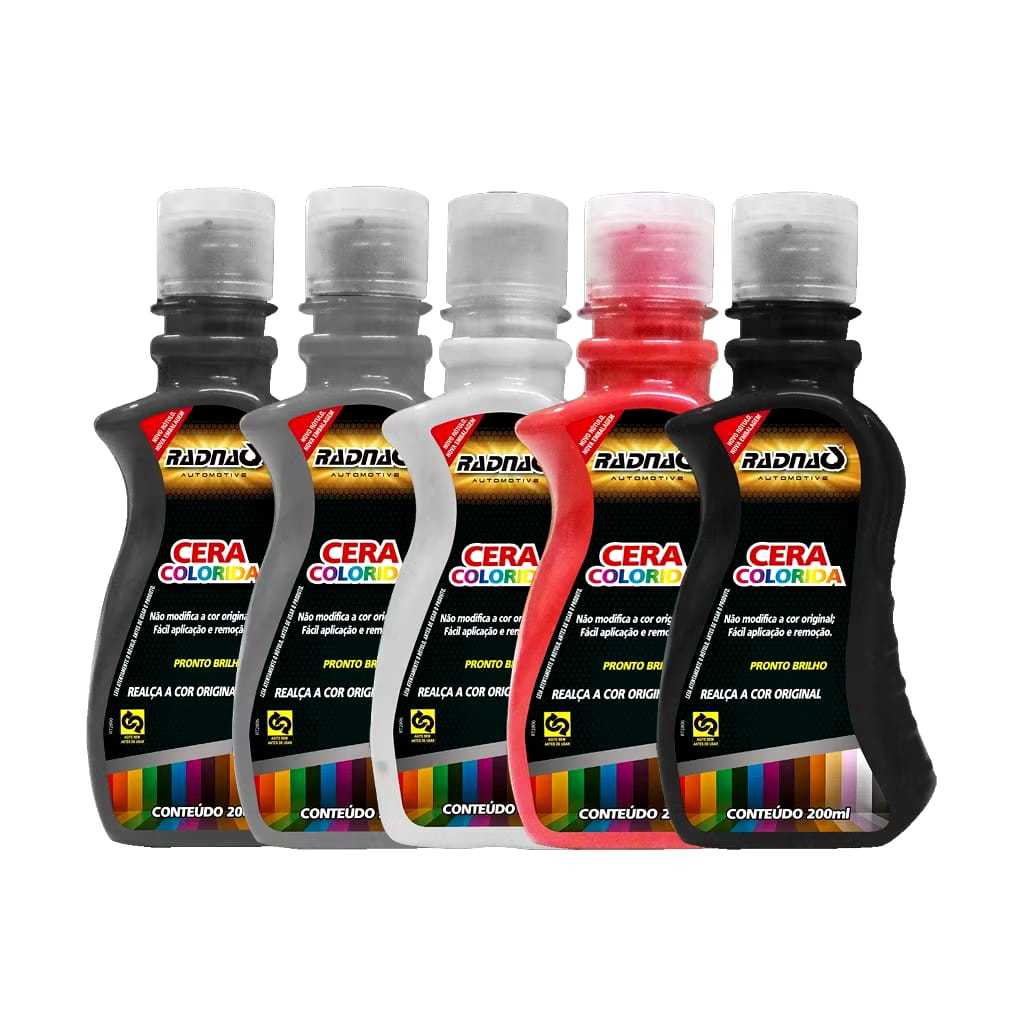 Cera Colorida Automotiva Premium Liquida Carro 200ml Radnaq em Oferta na Shopee